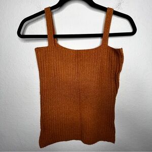 Sofia Jeans Womens Knit Tank Square Neck Size Small Burnt Orange